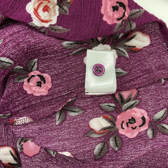Monday Fun 3/4 Sleeve Purple Blouse, M - Picture 5 of 6